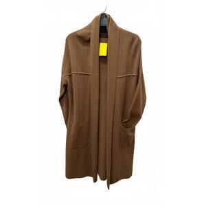 NEW RAFFINALLA women's long cardigan in cognac